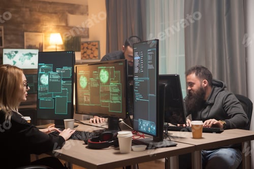 Preview: Organised hackers in a room with computers