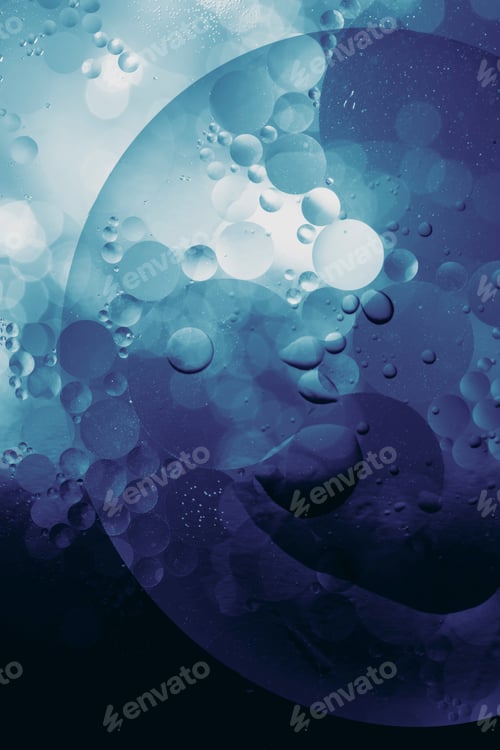 Preview: blue liquid background, abstract water and air bubbles