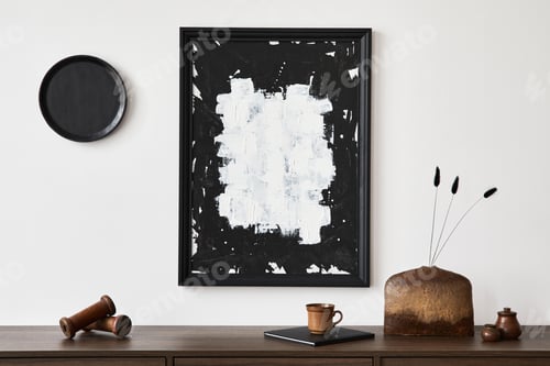 Preview: Minimalistic composition of creative living room interior
