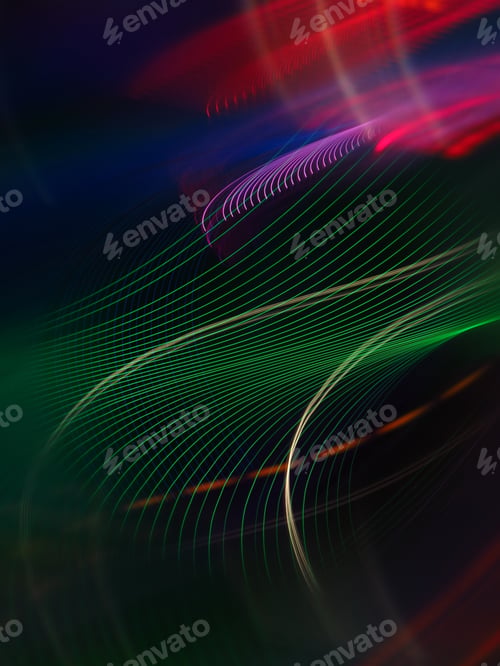 Preview: Vertical shot of abstract layers of light, smooth light art, visual space