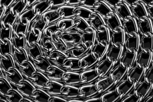 Preview: Chain Heap - Abstract Metal Background. Collection Silver Jewelry Chains On An Isolated Black