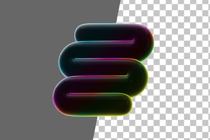 Preview: Wavy Line Neon Abstract 3D Icon