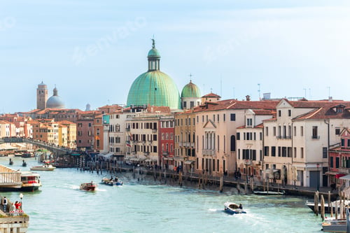 Preview: Venice Accademia Bridge View from the Basilica of Santa Maria della Salute in Italy