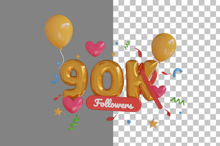 Preview: 90K Follower 3D Icon