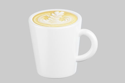 Vista previa: Latte art en taza blanca