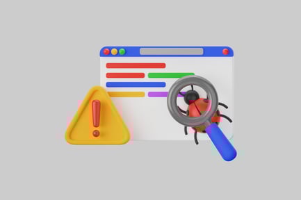 Aperçu: Fenêtre de navigateur avec loupe et bug