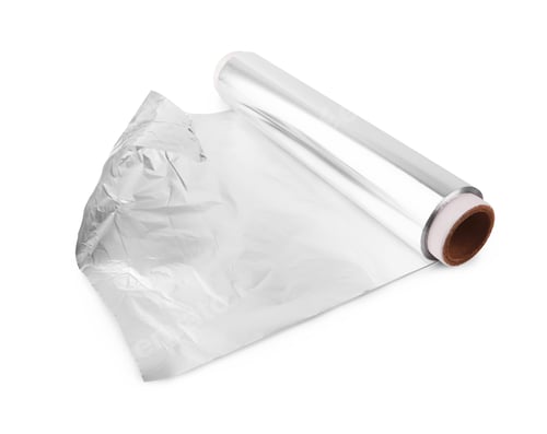Preview: A roll of aluminum foil isolated on white background