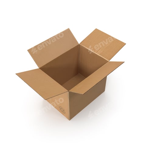 Preview: Cardboard box isolated on white background