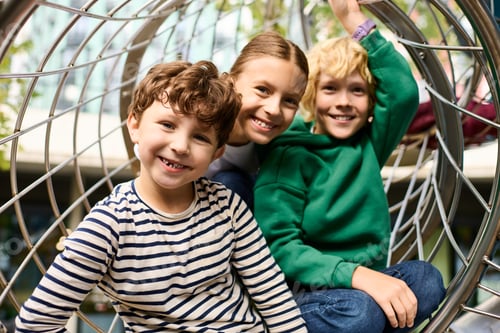 Preview: Joyful childhood moments in an autumn playground filled with laughter and adventure