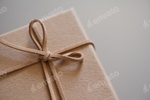 Preview: A gift box with leather bow