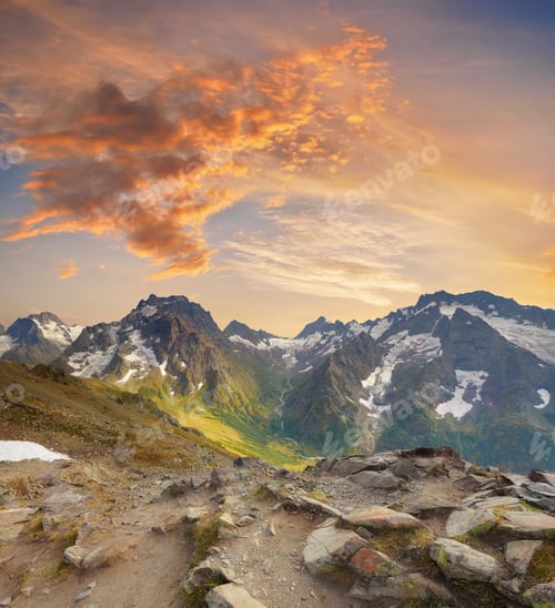 Preview: Mountain panorama landscape.