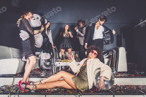 Preview: Friends having party in a nightclub