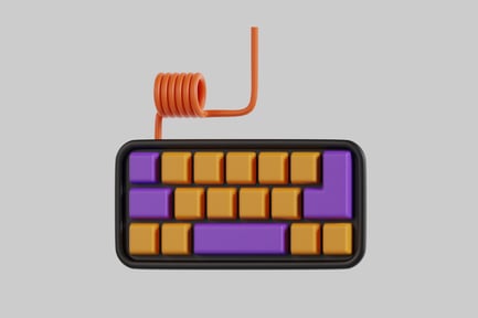 Preview: Abstract keyboard with colorful keys.