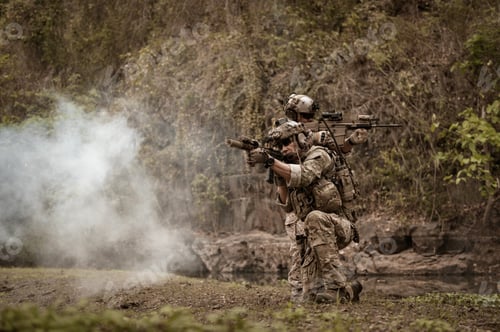 Preview: Soldiers in Military Operation in the forest
