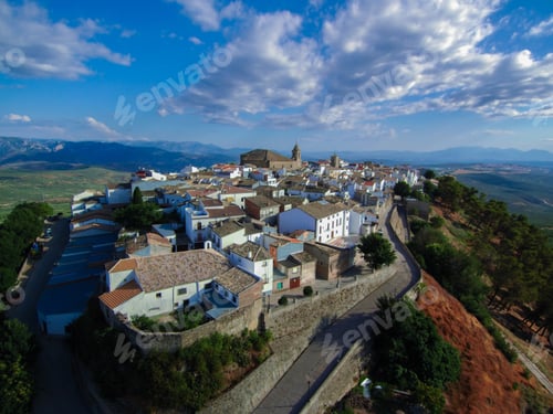 Preview: Aerial view in village of Jaen. Andalusia,Spain.Drone Photo