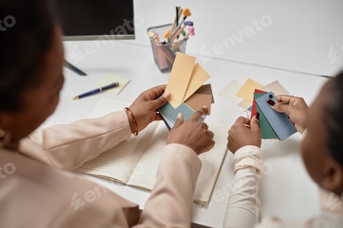 Preview: Two Girls Choosing Color Using Palette
