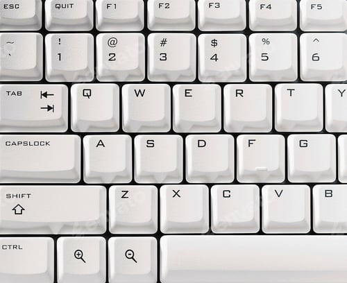 Preview: White modern keyboard close-up of buttons