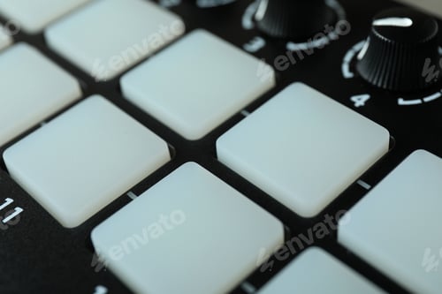 Preview: Midi keyboard all over background, close up