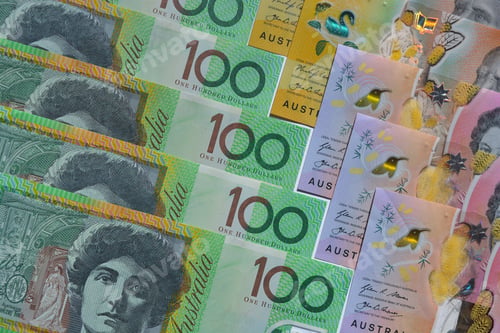 Preview: Australian $100, $50 and $5 banknotes.
