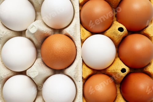 Preview: Ingredient for cooking dishes- eggs, top view