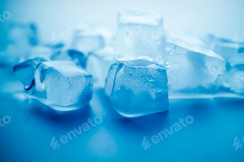 Preview: Close Up Ice Texture In Blue Color For Water, Freshness And Drinking Concept Background