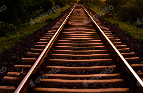 Preview: Indian railway tracks at sunset