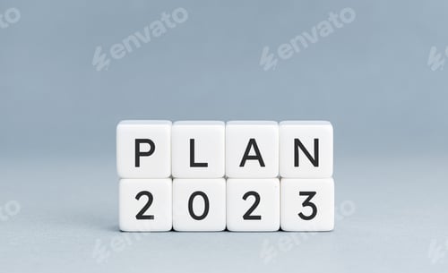 Preview: Plan 2023 message on white blocks