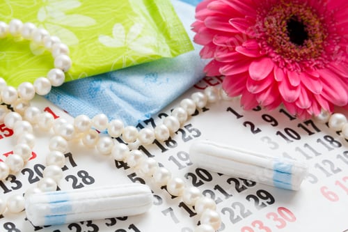 Preview: Woman critical days, Menstruation calendar, flower.