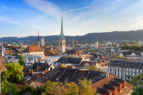 Preview: Zurich, Switzerland Cityscape in the Afternoon