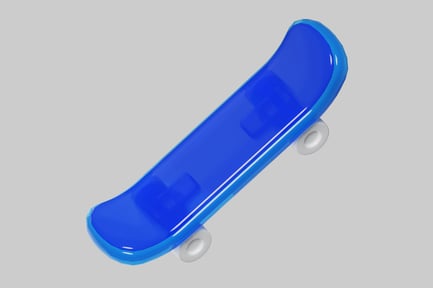 Preview: Blue plastic skateboard