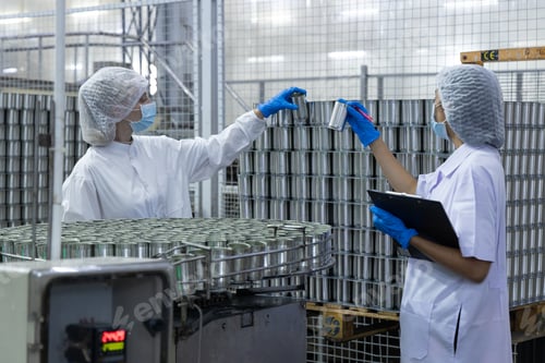 Preview: Quality control inspectors in a food processing plant