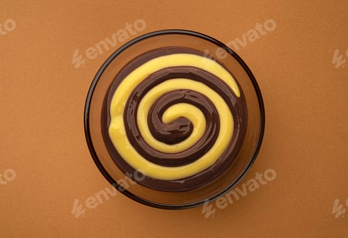 Preview: Chocolate and banana cream swirl, top view