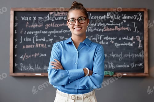 Preview: Young teacher standing in classroom