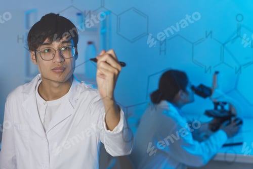 Preview: Writing down chemical formula on glass board