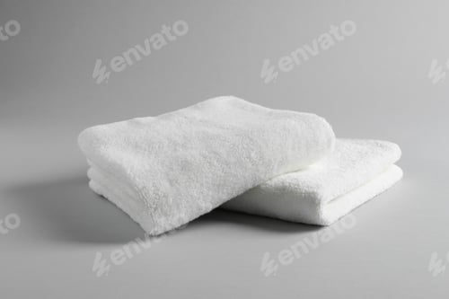 Preview: Fresh soft folded towels on light background