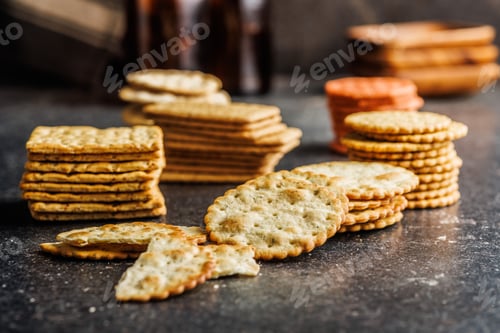 Preview: Pile of Crackers on Kitchen Counter