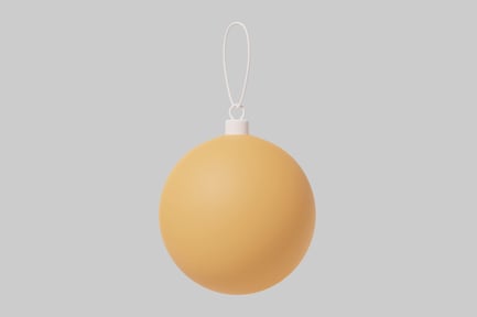 Preview: Large, matte, orange ornament with white cap and loop.