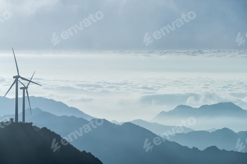 Preview: wind turbines on the mountain top
