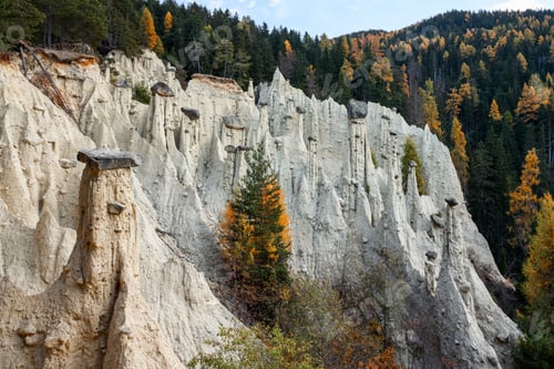 Preview: Autumn landscape with natural earth pyramids