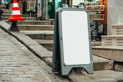 Preview: Blank advertising board as copy space on the street