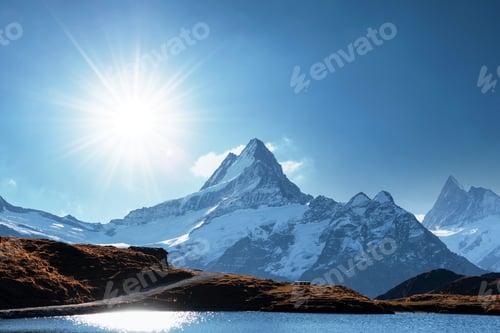 Preview: Bachalpsee lake in Swiss Alps mountains