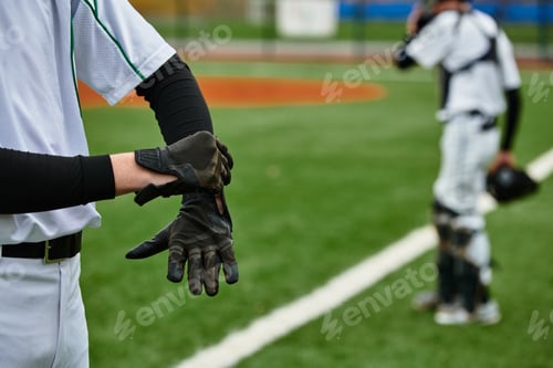 Preview: Teenage boys enjoying a lively game of baseball on a sunny field