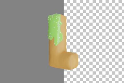 Preview: Donut Letter L 3D Icon