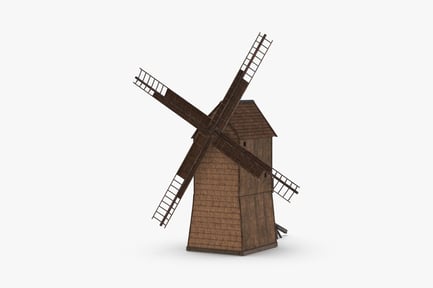 Preview: Rustic Wooden Windmill Structure