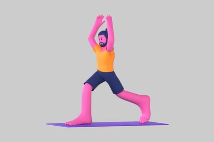 Preview: Yoga Man Cartoon Character