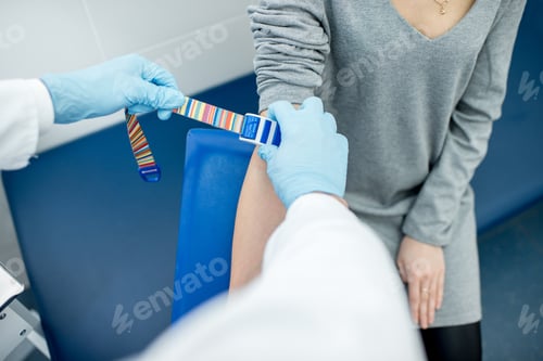 Preview: Tightening the harness on the arm for blood extraction