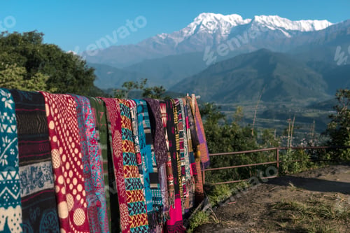 Preview: Nepalese handmade scarves for sale, Pokhara, Nepal