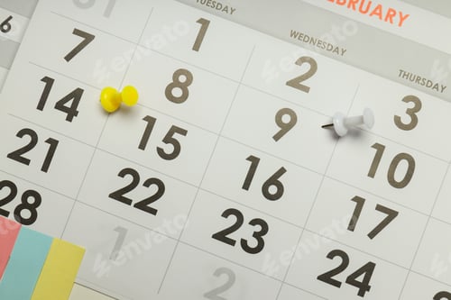 Preview: Concept of event planning and work planning, close up