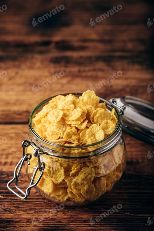 Preview: Corn flakes in a glass jar