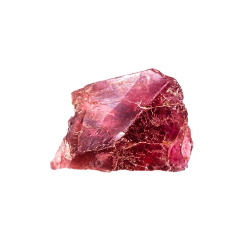 Preview: unpolished pyrope crystal isolated on white